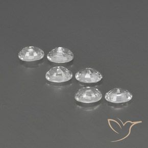 Gemas de Circón Blanco natural de 4.97 ct, Ovalada, VVS-VS