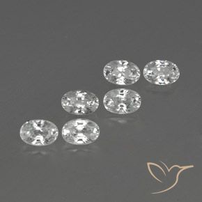 Gemas de Circón Blanco natural de 5.00 ct, Ovalada, VVS-VS