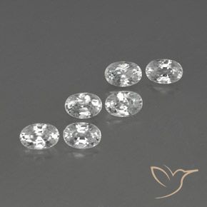 Gemas de Circón Blanco natural de 5.09 ct, Ovalada, VVS-VS