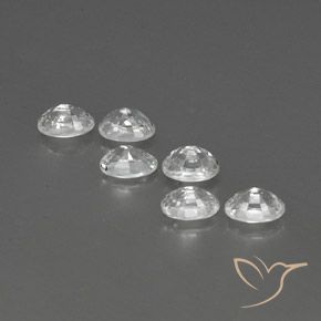 Gemas de Circón Blanco natural de 5.09 ct, Ovalada, VVS-VS