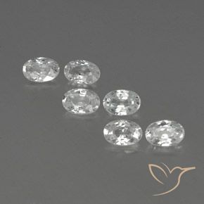 4.34ctw Natural Blanco Circón, Ovalada, VVS-VS