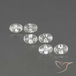 5.12ctw Natural Blanco Circón, Ovalada, VVS-VS