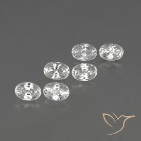 Gemas de Circón Blanco natural de 5.12 ct, Ovalada, VVS-VS