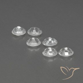 Gemas de Circón Blanco natural de 5.12 ct, Ovalada, VVS-VS