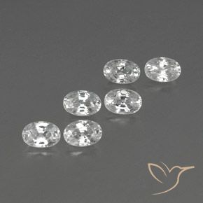 Gemas de Circón Blanco natural de 4.98 ct, Ovalada, VVS-VS