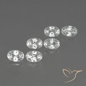 Gemas de Circón Blanco natural de 5.12 ct, Ovalada, VVS-VS