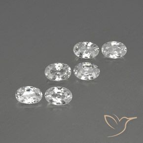 Gemas de Circón Blanco natural de 4.17 ct, Ovalada, VVS-VS