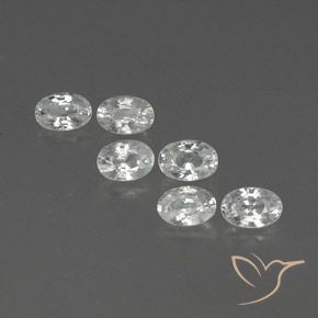 4.66ctw Natural Blanco Circón, Ovalada, VVS-VS