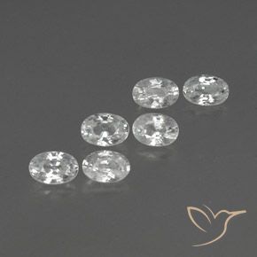 Gemas de Circón Blanco natural de 4.66 ct, Ovalada, VVS-VS