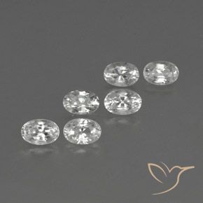 Gemas de Circón Blanco natural de 4.72 ct, Ovalada, VVS-VS