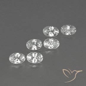 Gemas de Circón Blanco natural de 4.63 ct, Ovalada, VVS-VS