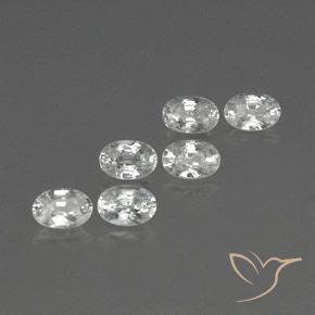 Gemas de Circón Blanco natural de 4.64 ct, Ovalada, VVS-VS