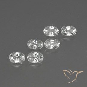 Gemas de Circón Blanco natural de 4.67 ct, Ovalada, VVS-VS