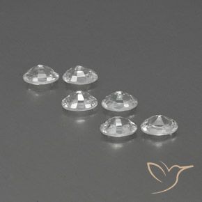 Gemas de Circón Blanco natural de 4.67 ct, Ovalada, VVS-VS