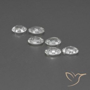 Gemas de Circón Blanco natural de 3.96 ct, Ovalada, VVS-VS