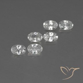 Gemas de Circón Blanco natural de 4.14 ct, Ovalada, VVS-VS