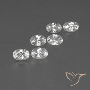 Gemas de Circón Blanco natural de 4.69 ct, Ovalada, VVS-VS