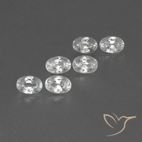 Gemas de Circón Blanco natural de 5.02 ct, Ovalada, VVS-VS
