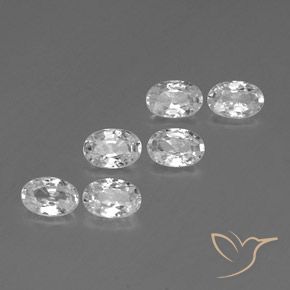 Gemas de Circón Blanco natural de 4.08 ct, Ovalada, VVS-VS