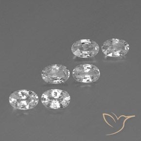 Gemas de Circón Blanco natural de 4.37 ct, Ovalada, VVS-VS