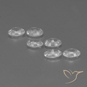 Gemas de Circón Blanco natural de 4.37 ct, Ovalada, VVS-VS