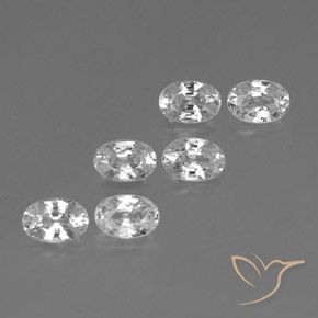 Gemas de Circón Blanco natural de 4.51 ct, Ovalada, VVS-VS