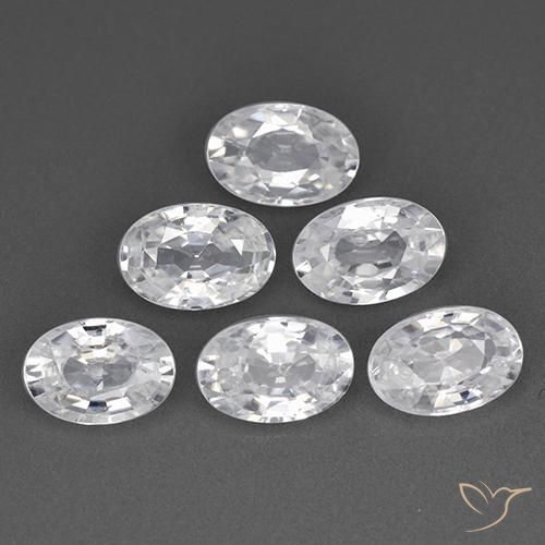 4.08ctw Natural Blanco Circón, Ovalada, VVS-VS