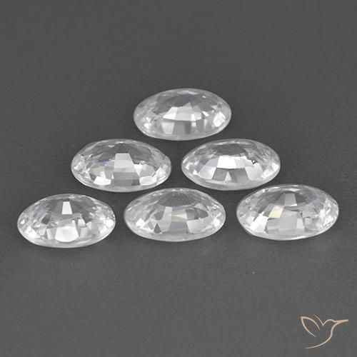 Gemas de Circón Blanco natural de 4.08 ct, Ovalada, VVS-VS