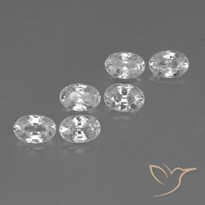 Gemas de Circón Blanco natural de 4.64 ct, Ovalada, VVS-VS