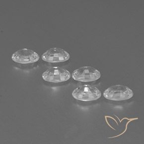 Gemas de Circón Blanco natural de 4.64 ct, Ovalada, VVS-VS