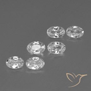 Gemas de Circón Blanco natural de 4.24 ct, Ovalada, VVS-VS