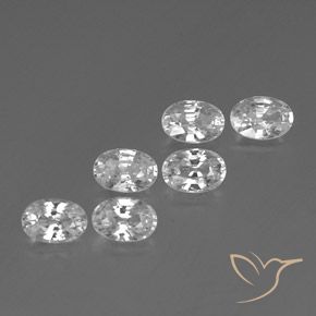 Gemas de Circón Blanco natural de 4.71 ct, Ovalada, VVS-VS