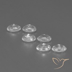 Gemas de Circón Blanco natural de 4.71 ct, Ovalada, VVS-VS