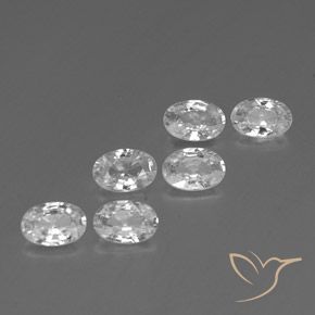 Gemas de Circón Blanco natural de 4.07 ct, Ovalada, VVS-VS