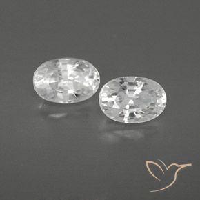 Gemas de Circón Blanco natural de 1.72 ct, Ovalada, VVS