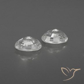 Gemas de Circón Blanco natural de 1.66 ct, Ovalada, VVS