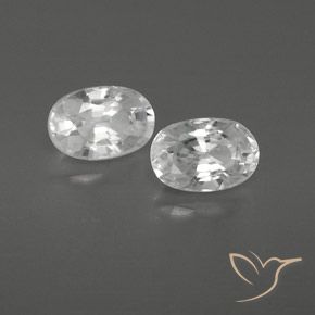Gemas de Circón Blanco natural de 1.75 ct, Ovalada, VVS-VS