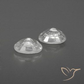Gemas de Circón Blanco natural de 1.75 ct, Ovalada, VVS-VS
