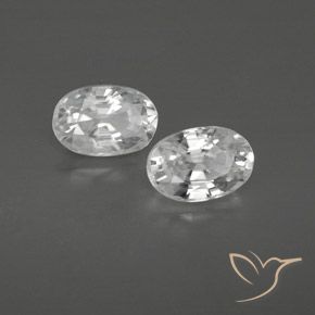 Gemas de Circón Blanco natural de 1.64 ct, Ovalada, VVS-VS
