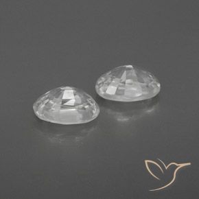 Gemas de Circón Blanco natural de 1.64 ct, Ovalada, VVS-VS