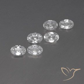 Gemas de Circón Blanco natural de 3.97 ct, Ovalada, VVS-VS