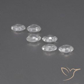 Gemas de Circón Blanco natural de 3.97 ct, Ovalada, VVS-VS