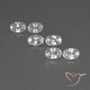 4.99ctw Natural Blanco Circón, Ovalada, VVS-VS