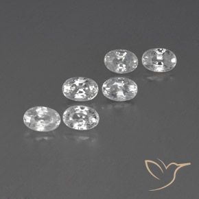 Gemas de Circón Blanco natural de 4.99 ct, Ovalada, VVS-VS