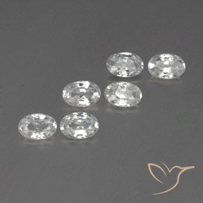 Gemas de Circón Blanco natural de 4.26 ct, Ovalada, VVS-VS