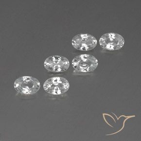 Gemas de Circón Blanco natural de 4.21 ct, Ovalada, VVS-VS