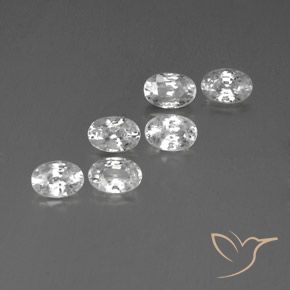 Gemas de Circón Blanco natural de 4.57 ct, Ovalada, VVS-VS