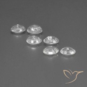 Gemas de Circón Blanco natural de 4.57 ct, Ovalada, VVS-VS