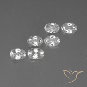 Gemas de Circón Blanco natural de 4.36 ct, Ovalada, VVS-VS
