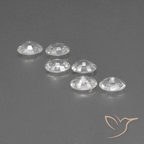 Gemas de Circón Blanco natural de 4.36 ct, Ovalada, VVS-VS